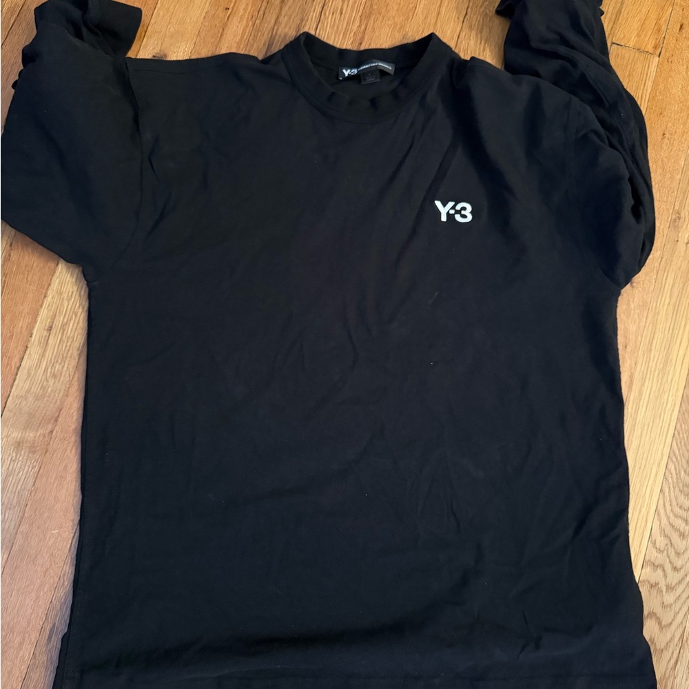 Y-3 Black Long Sleeve Tee Minimalist Design
